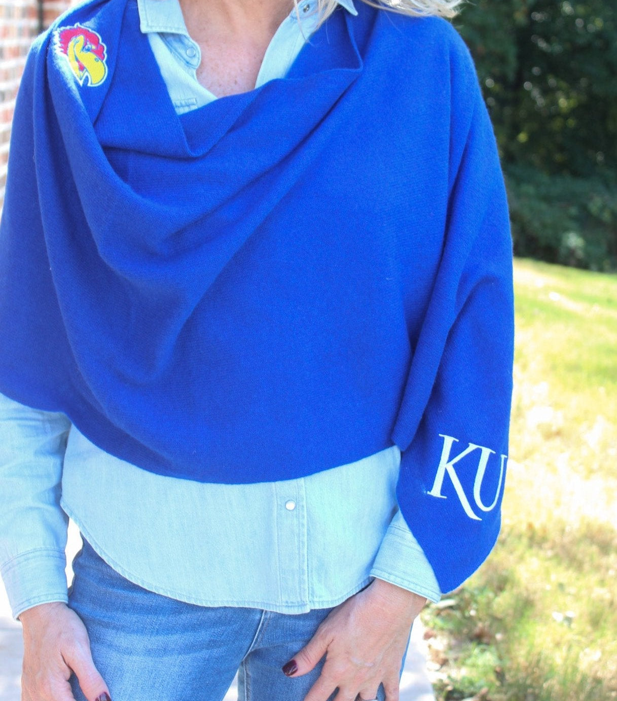 University of Kansas Cashmere Poncho