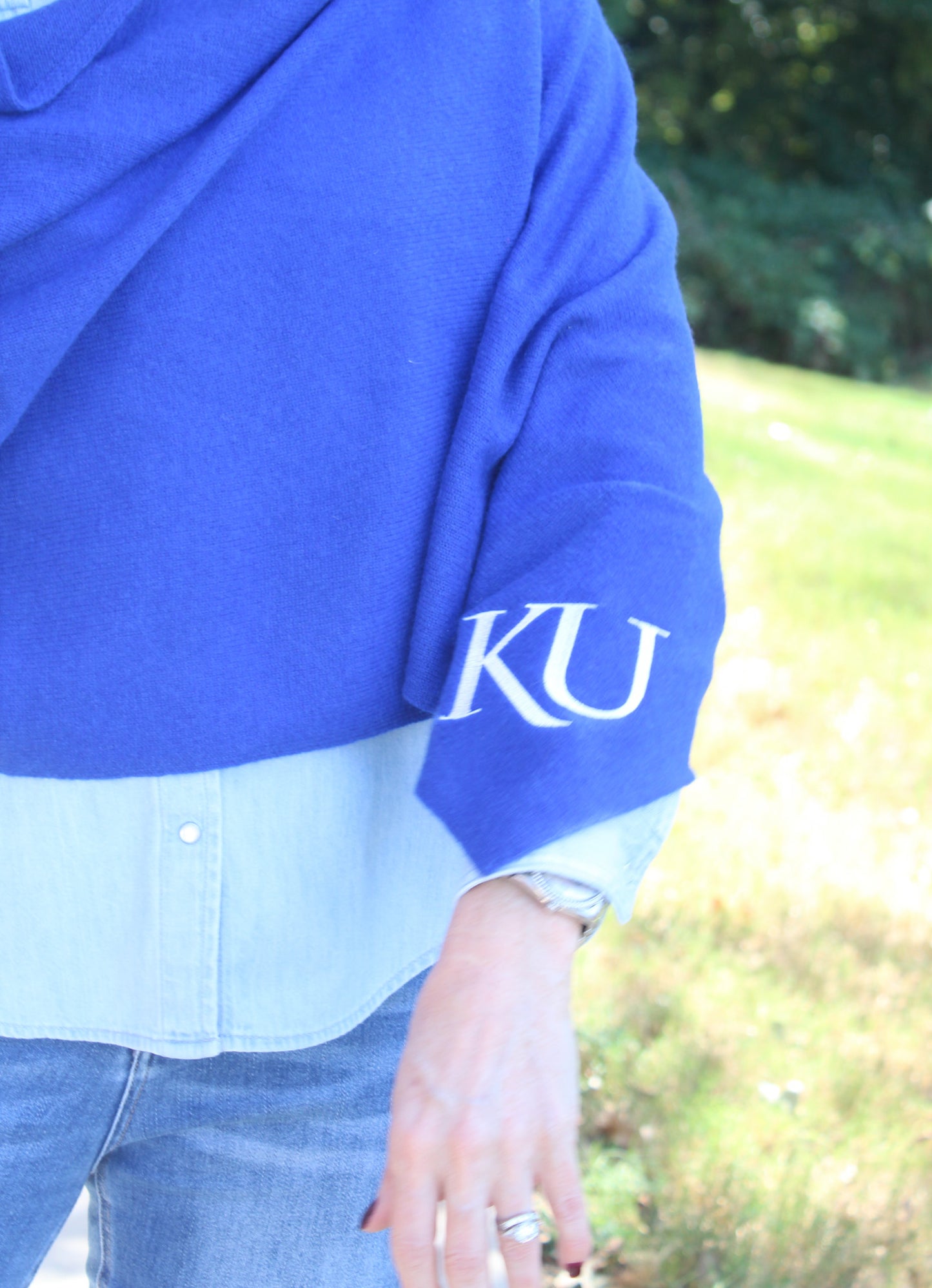 Kansas Jayhawks Collegiate Cashmere Poncho by FOSTER