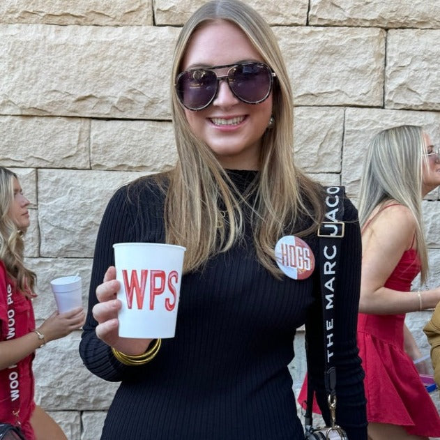 University of Arkansas reusable cup sets by FOSTER. Woooo Pig Sooie Cup Set, Reusable WPS cup set