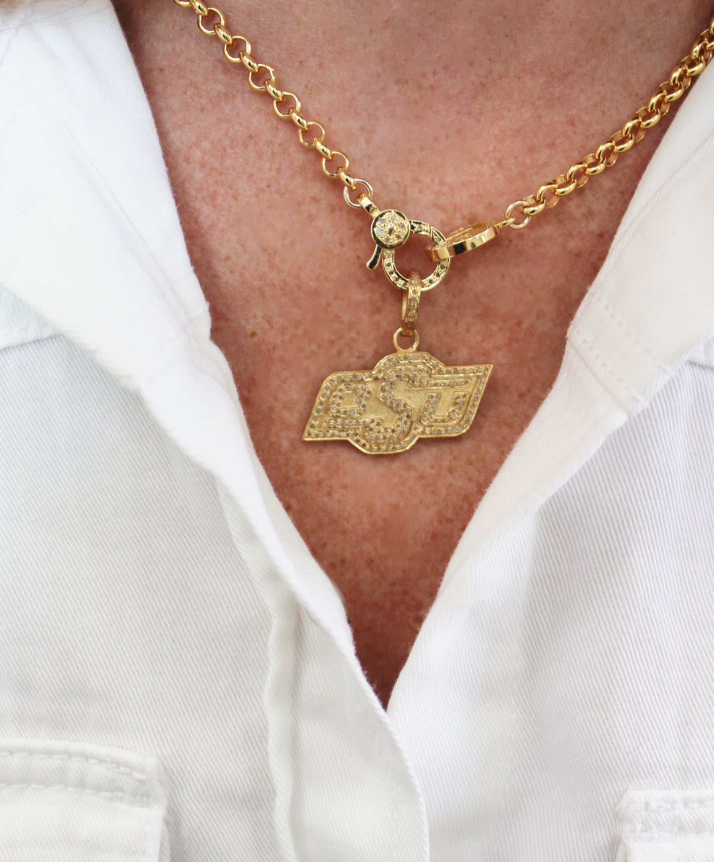 Oklahoma State University (OSU) Diamond Pendant