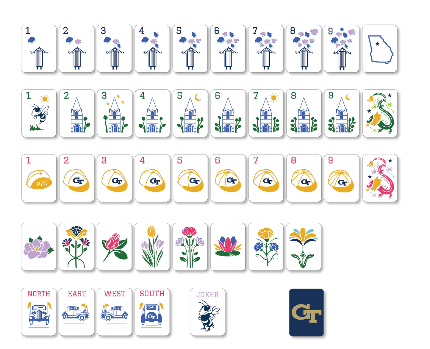 Georgia Tech Mahjong Tiles