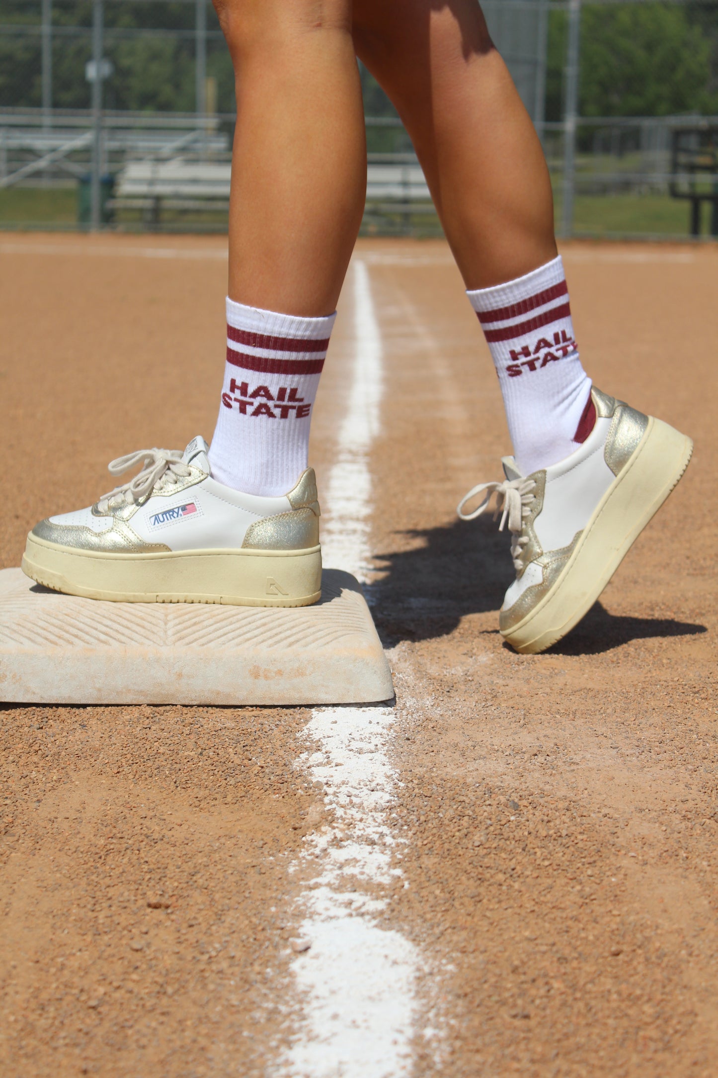 MS State Hail State Collegiate Retro Crew Socks
