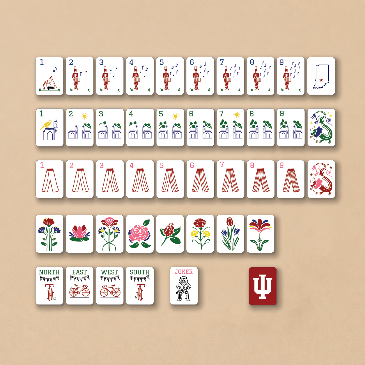Indiana University® Mahjong Tiles