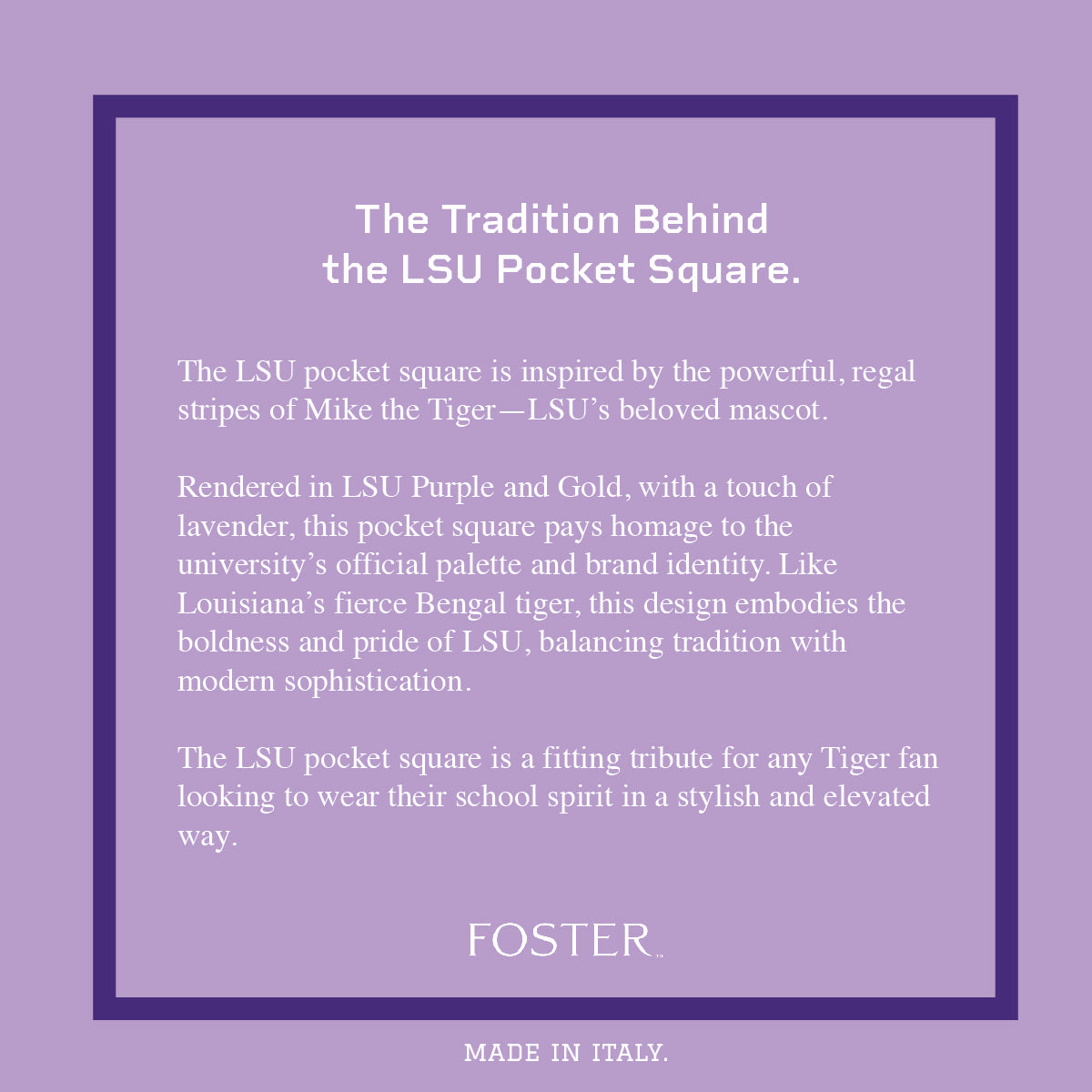 LSU Tigers Men's Silk Pocket Square