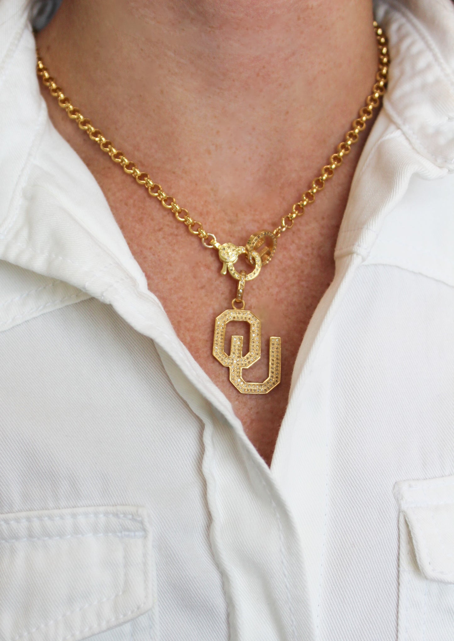 University of Oklahoma (OU) Diamond Pendant