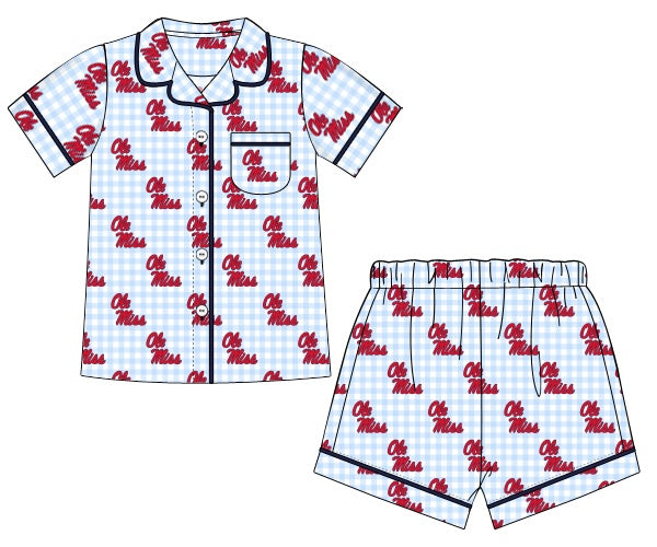 Ole Miss Red Logo Shorty Pajama