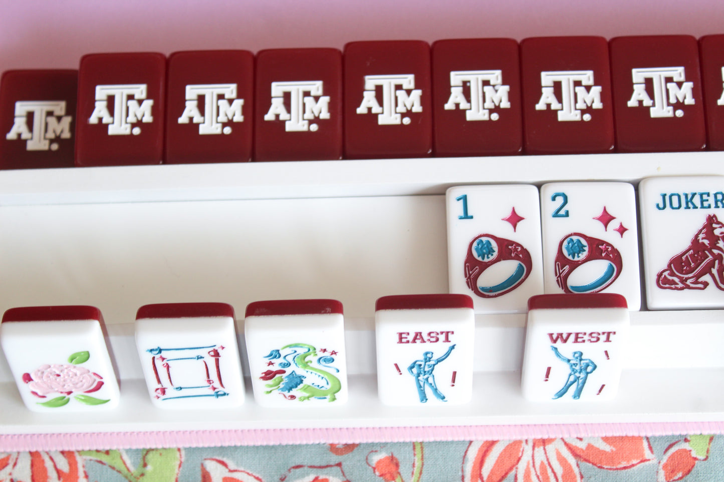 The Gig 'Em Line Mahjong Tiles