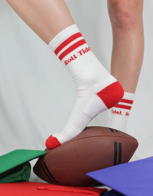 Alabama Roll Tide! Collegiate Retro Crew Socks