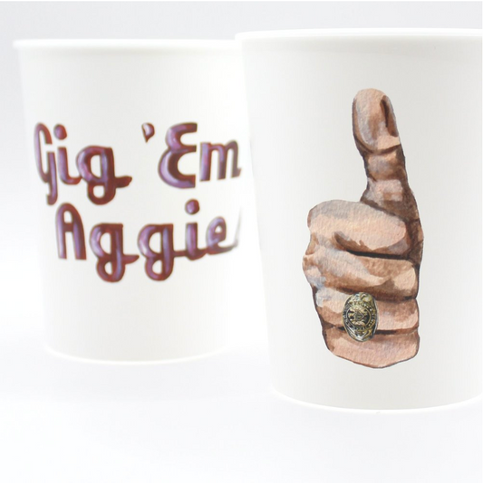 Texas A&M Gig 'Em Reusable Cup Set, Set of 10