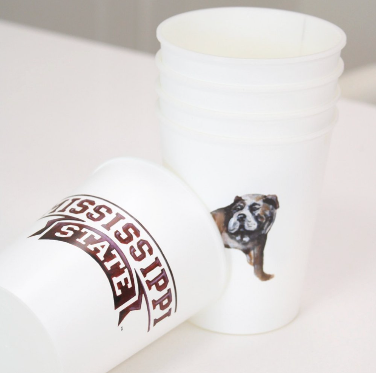 Mississippi State bulldogs reusable plastic cups