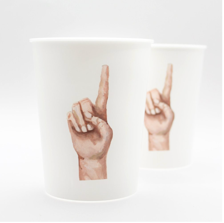 Only one OU plastic, reusable cups