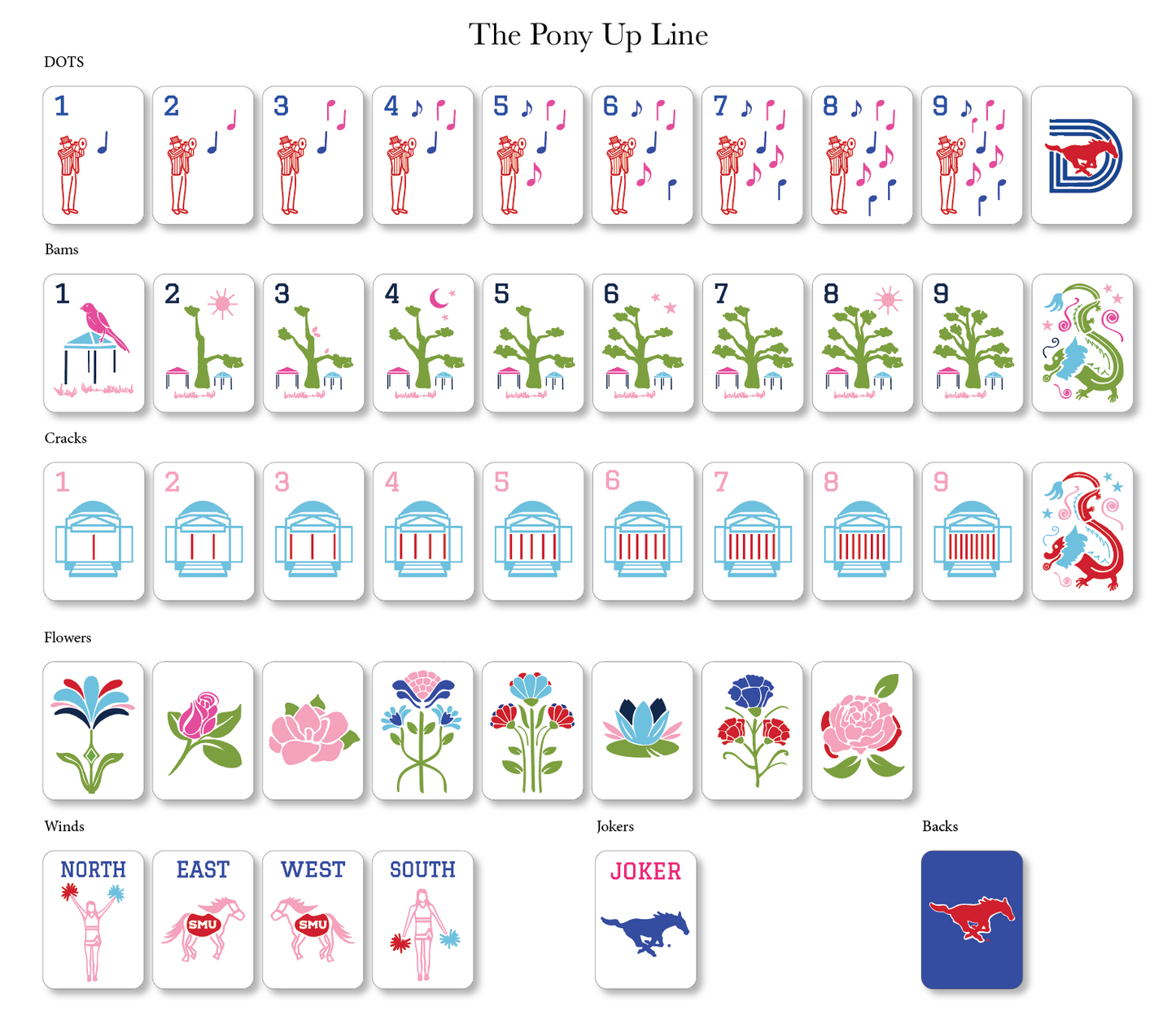 The Pony Up Line Mahjong Tiles