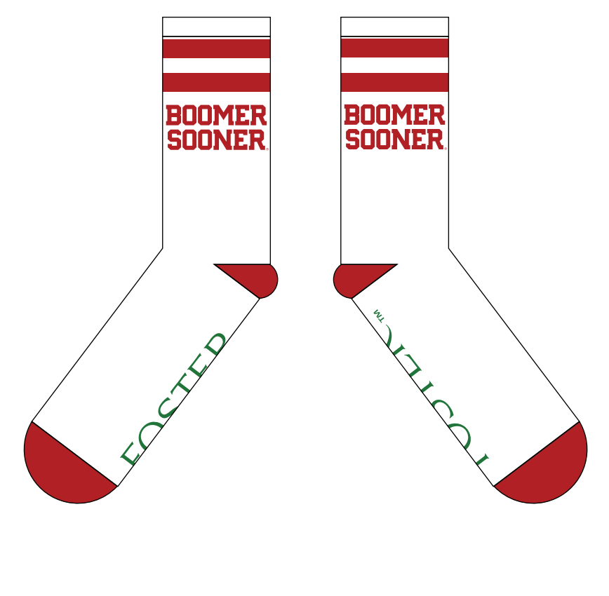 OU Boomer Sooner Collegiate Retro Crew Socks