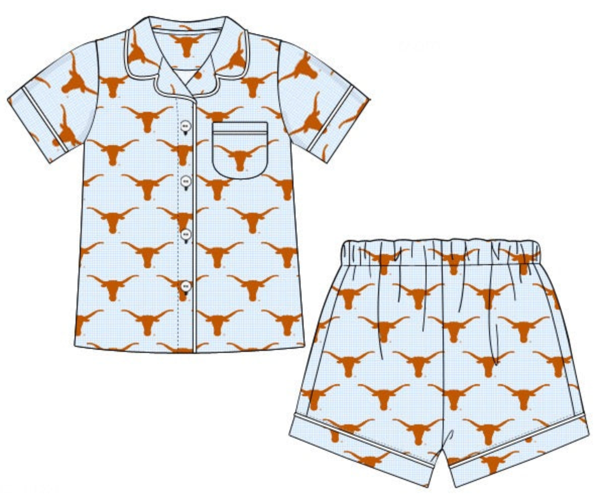 RESTOCK: Blue Texas Longhorns Shorty Pajama
