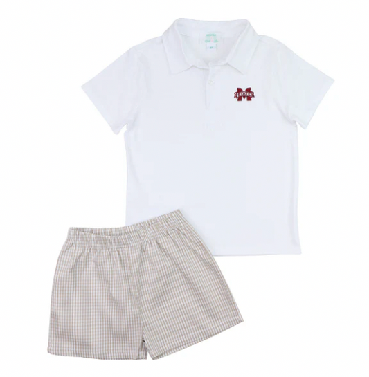 Officially Licensed MS State Polo Short Set