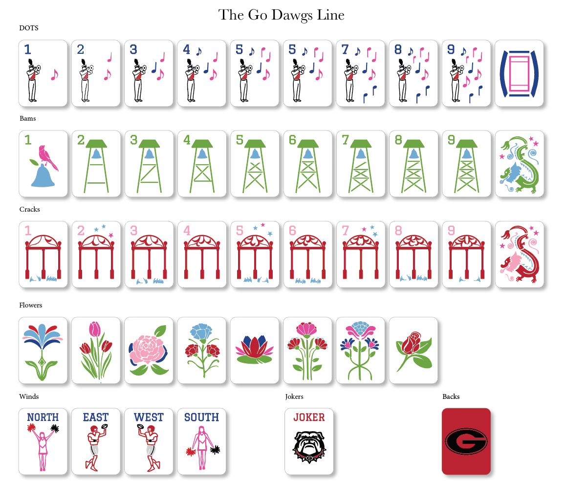 The Go Dawgs Line Mahjong Tiles