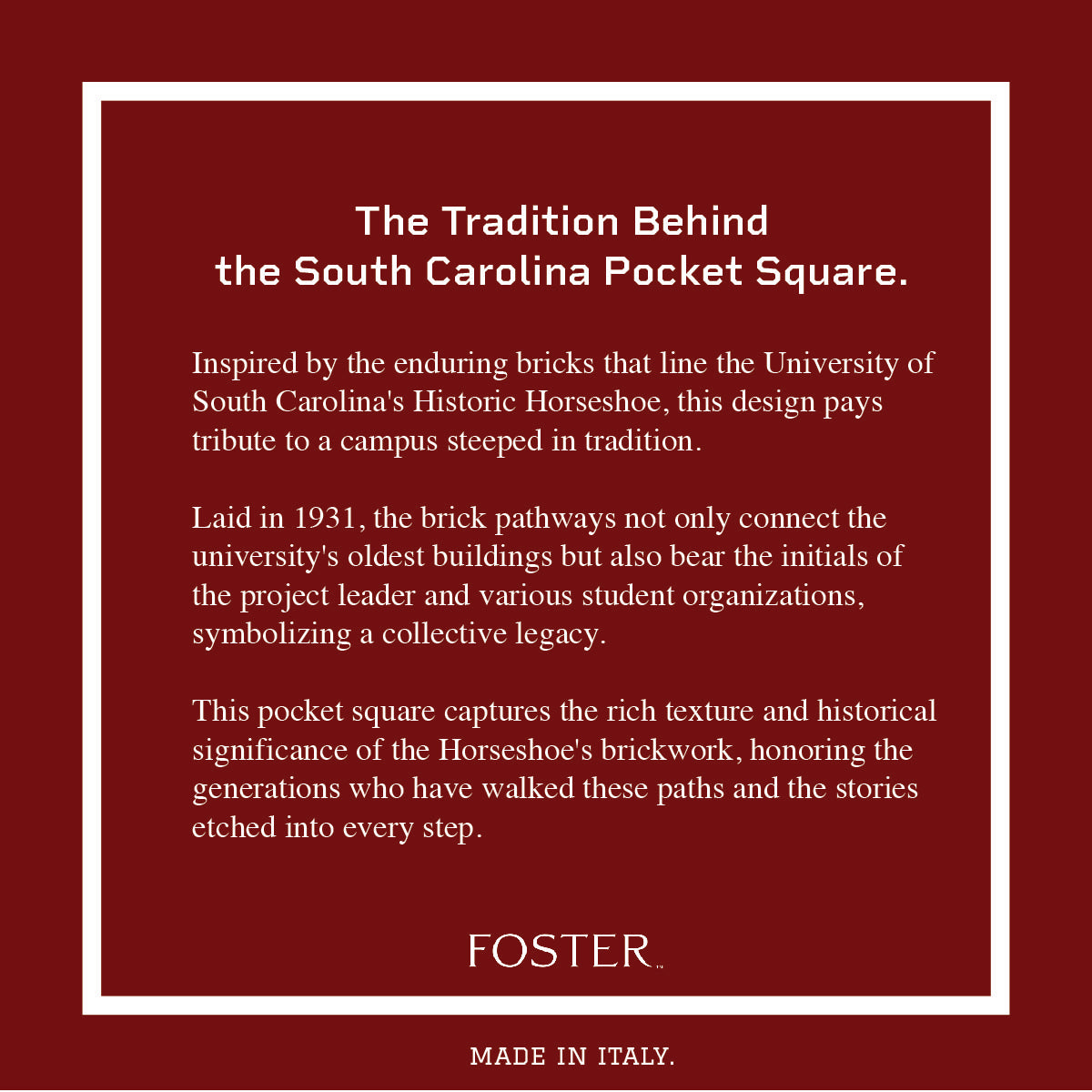 South Carolina Gamecocks Men's Silk Pocket Square