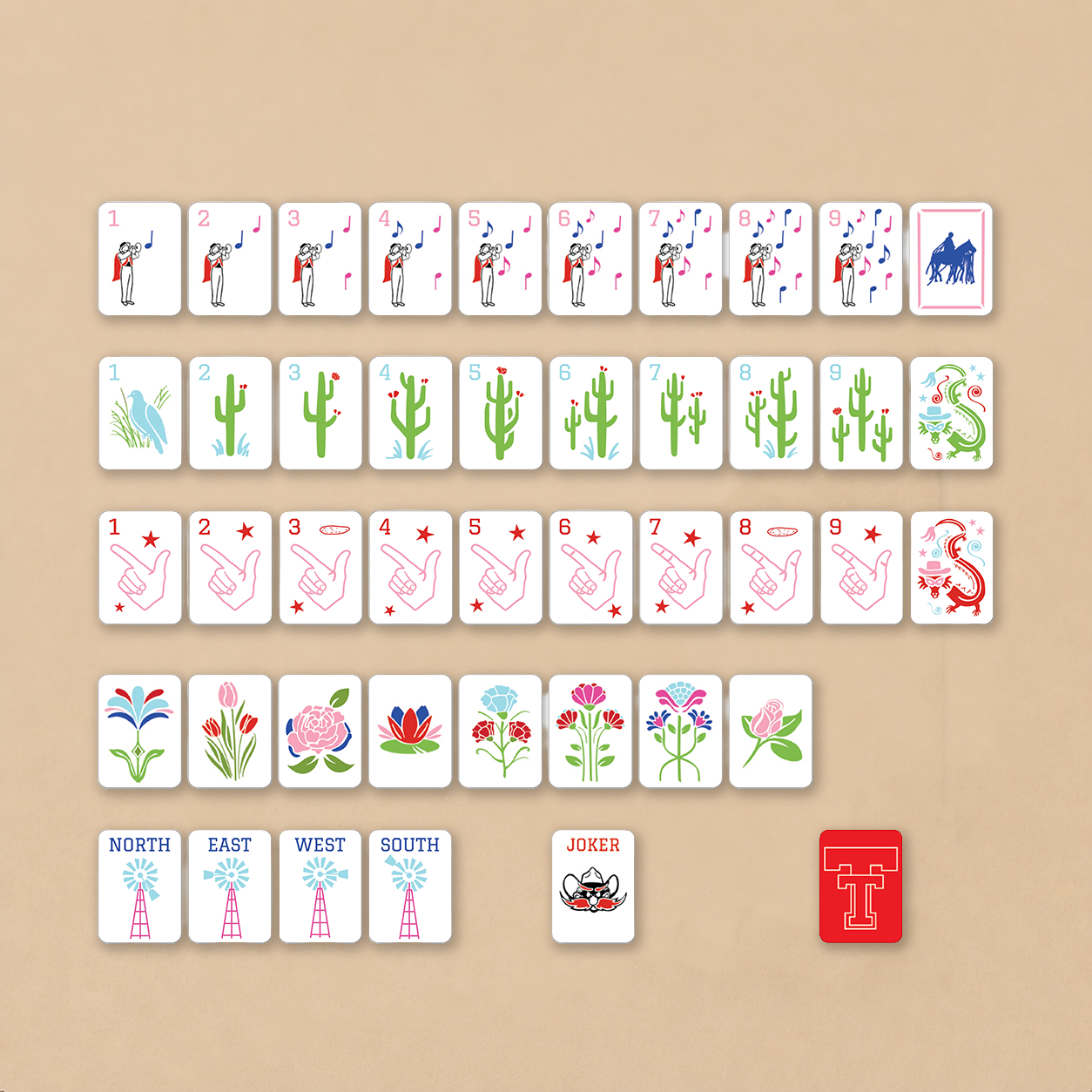 Texas Tech Mahjong Tiles