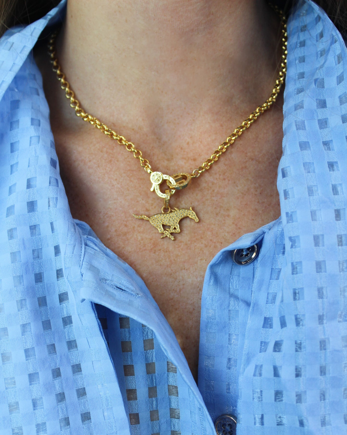 SMU Mustang Diamond Pendant