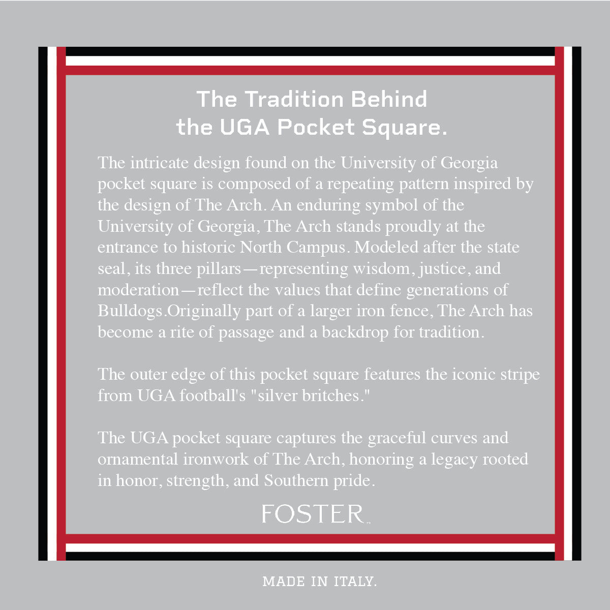 University of Georgia Silk Pocket Square