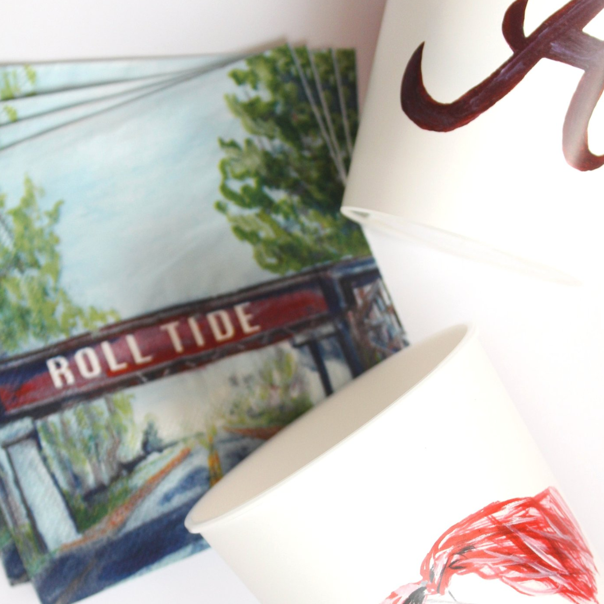 University of Alabama paper napkins and cups