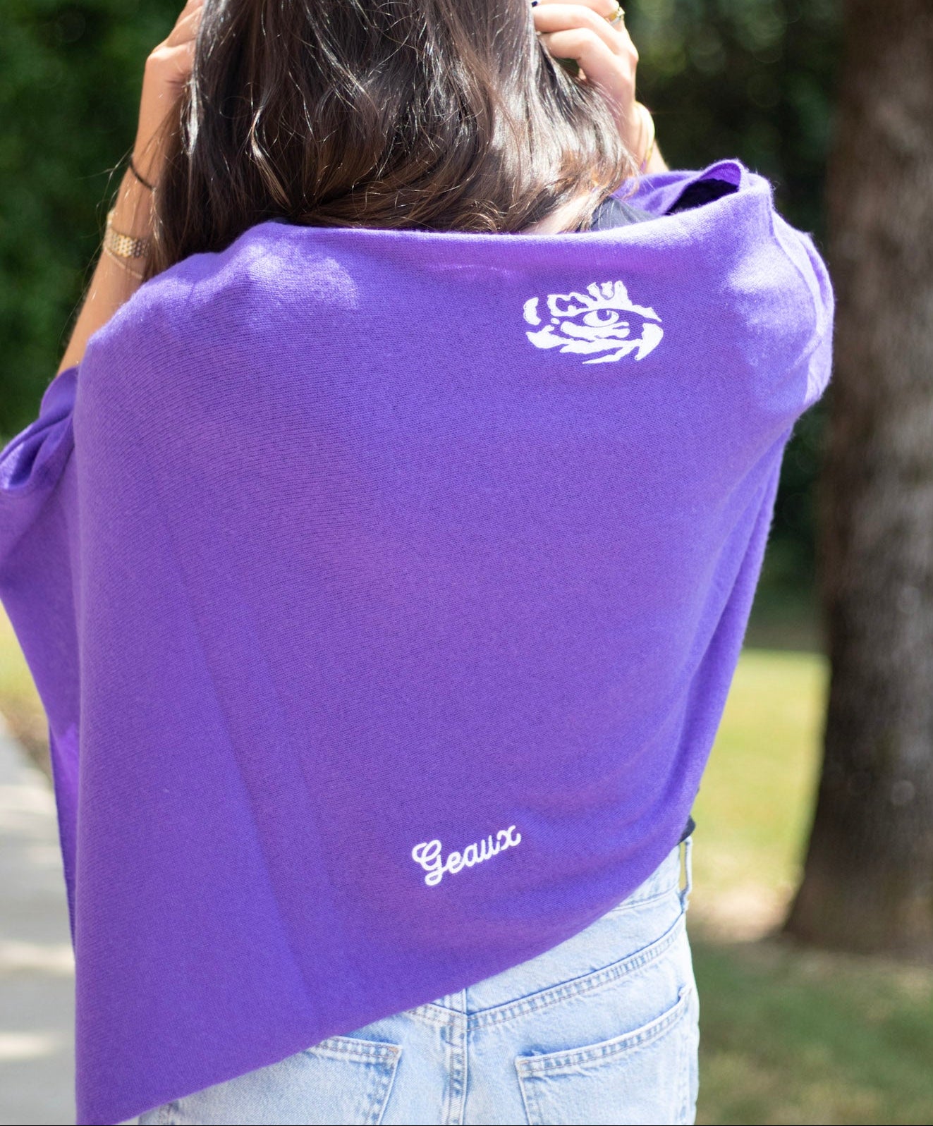 LSU Cashmere Poncho