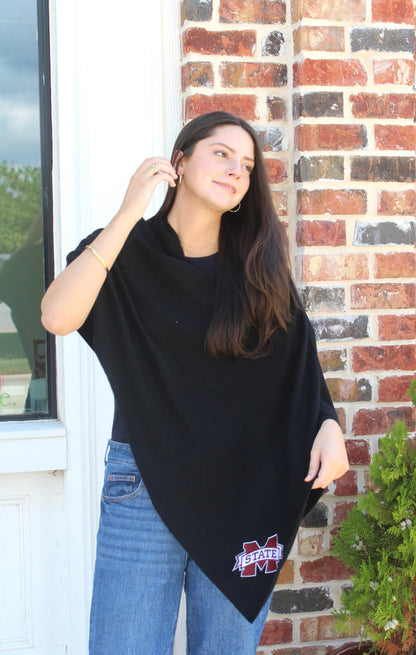 MS State Collegiate Cashmere Poncho by FOSTER