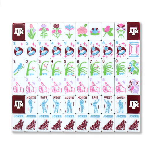 The Gig 'Em Line Mahjong Tiles