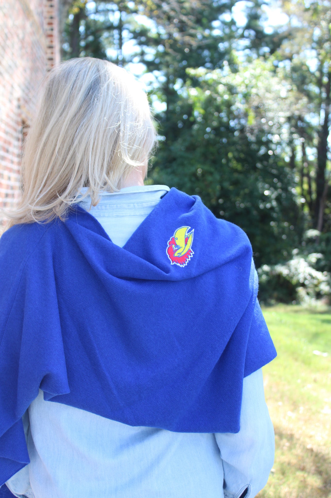 Kansas Jayhawks Collegiate Cashmere Poncho by FOSTER