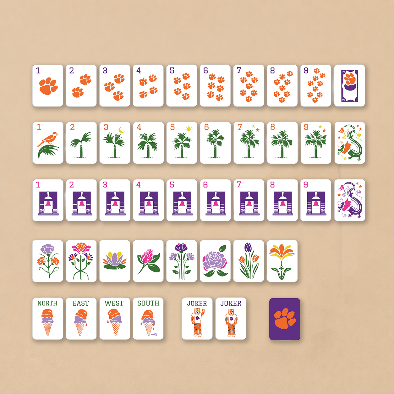 Clemson Mahjong Tiles