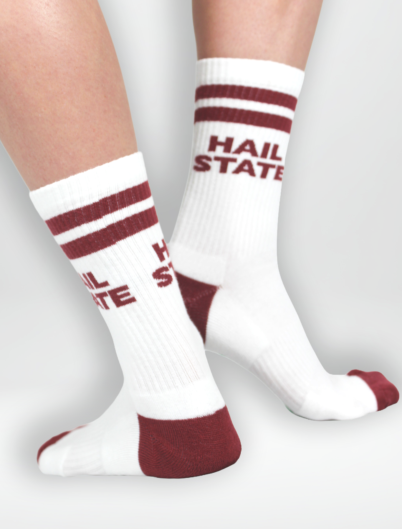 MS State Hail State Collegiate Retro Crew Socks
