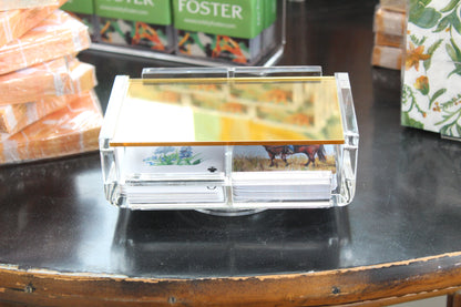 gold acrylic playing card holder