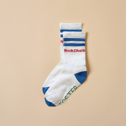 University of Kansas Retro Crew Socks