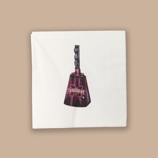 MS State Cowbell Napkin Set, Set of 20 Beverage Napkins