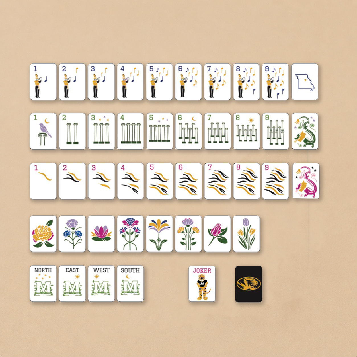 Mizzou Mahjong Tiles