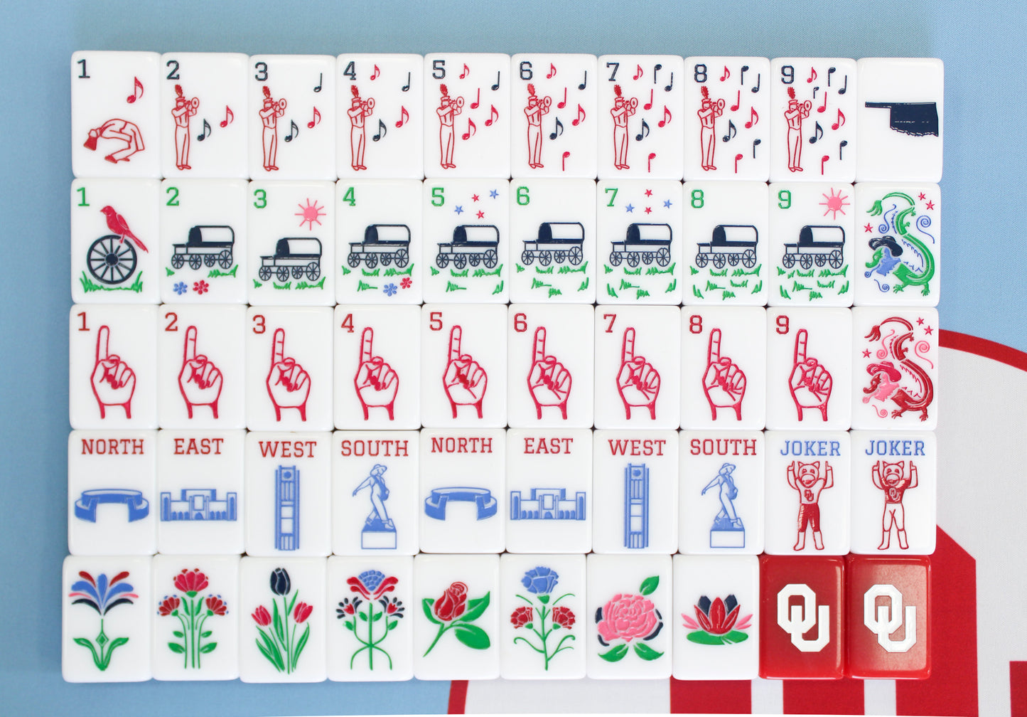 The Boomer Sooner Line Mahjong Tiles