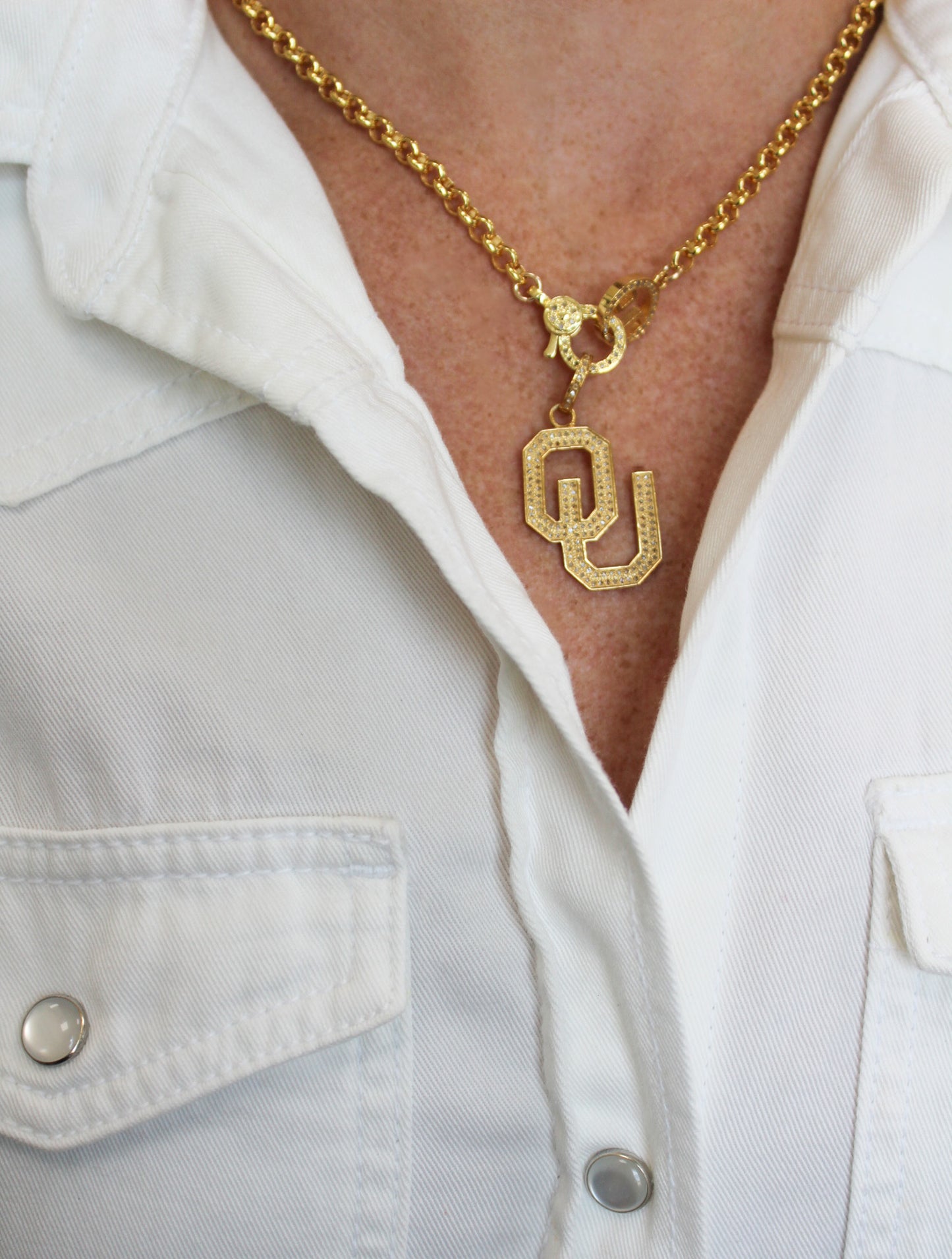 University of Oklahoma (OU) Diamond Pendant