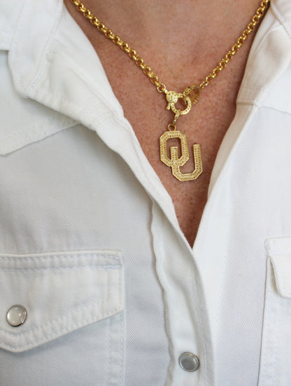 University of Oklahoma (OU) Diamond Pendant