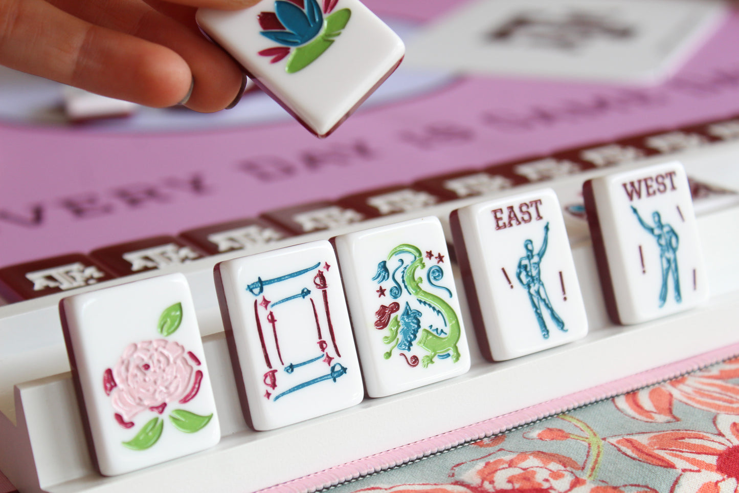 The Gig 'Em Line Mahjong Tiles