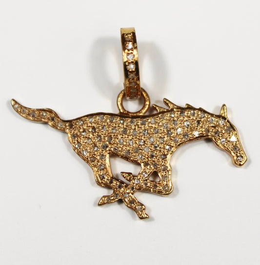 SMU Mustang Diamond Pendant