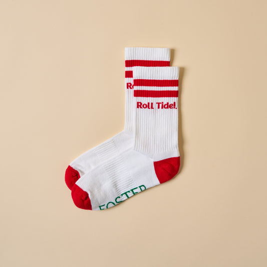Alabama Roll Tide! Collegiate Retro Crew Socks