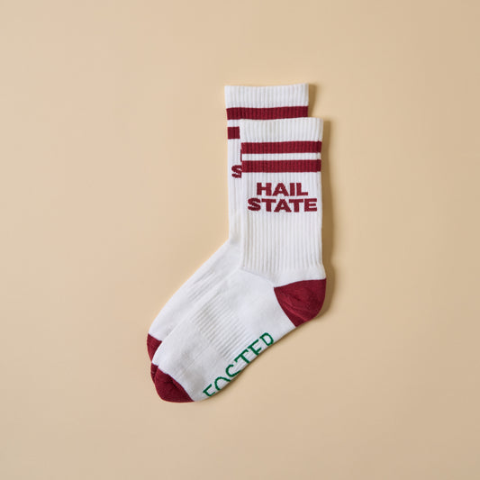 MS State Hail State Collegiate Retro Crew Socks
