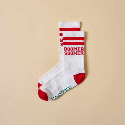 OU Boomer Sooner Collegiate Retro Crew Socks