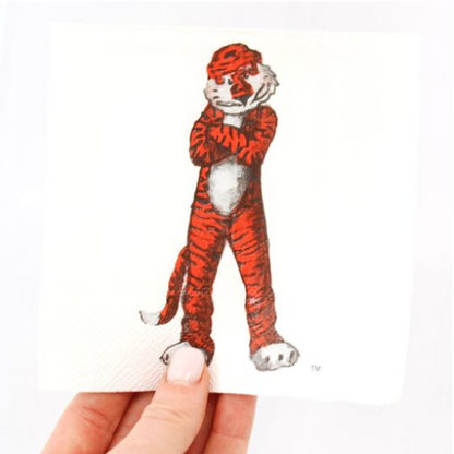 Auburn mascot, Aubie, beverage napkins