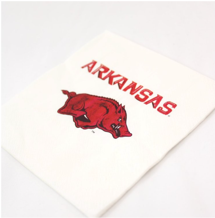 university of Arkansas beverage napkins
