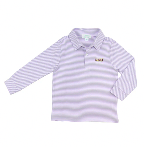 Officially Licensed Knit LSU Polo Shirt