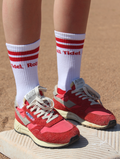 Alabama Roll Tide! Collegiate Retro Crew Socks