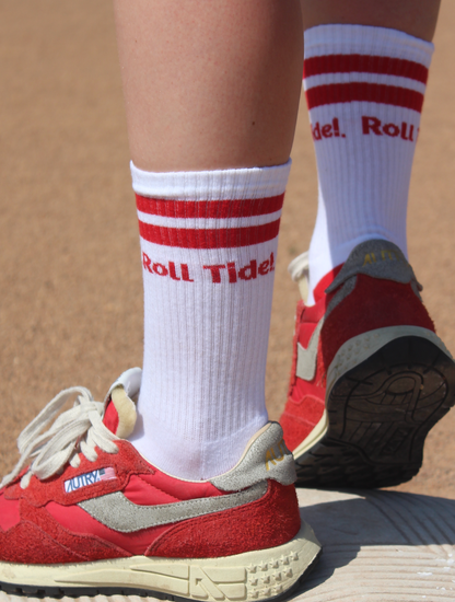 Alabama Roll Tide! Collegiate Retro Crew Socks