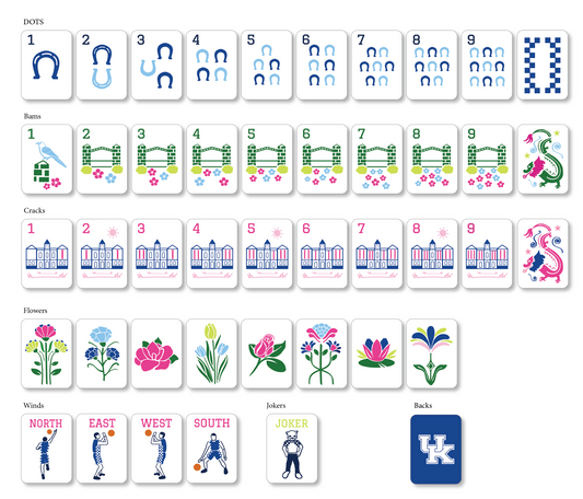 The Go Big Blue Kentucky Line Mahjong Tiles