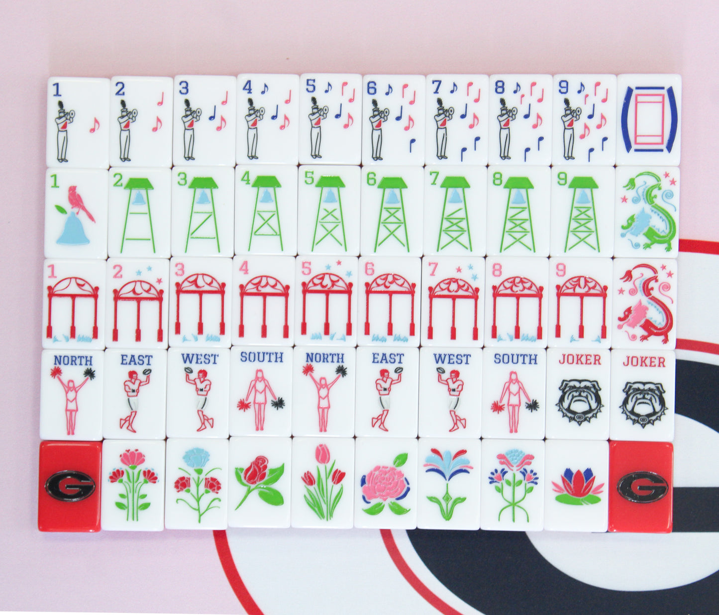 The Go Dawgs Line Mahjong Tiles
